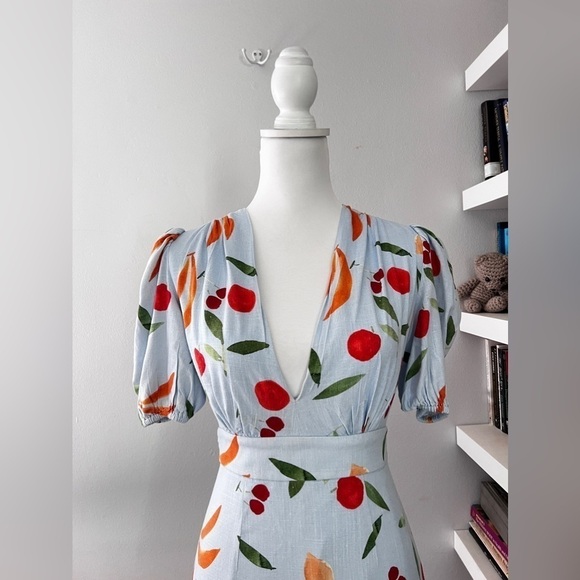 Finders Keepers Mixed Fruit Bowl Calypso Mini Dress Linen Blend Small size 4 - Picture 4 of 16